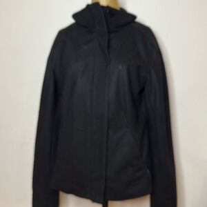 Icebreaker sz M 380 Pure Plus Black 100% Merino Wool Full Zip Jacket great cond